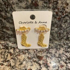Gold Cowboy Boot Earrings
